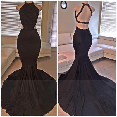 2016 Black Mermaid Backless Evening Dress, Backless Prom Dresses ,Beading Prom Dress,Long Prom Gowns,Prom Dress On Sale,Formal Dress,Real Made Prom Evening Dress
