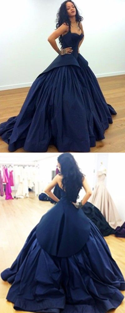 Navy blue strapless fitted waist sexy short ball gown R6732 main image 0