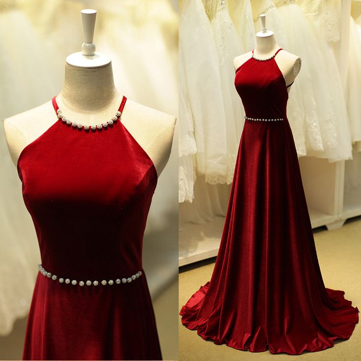 High Neckline Floor Length Red Wine Taffeta Fabric Dress With Open Back High Neckline Floor Length Red Wine Taffeta Fabric Dress With Open Back