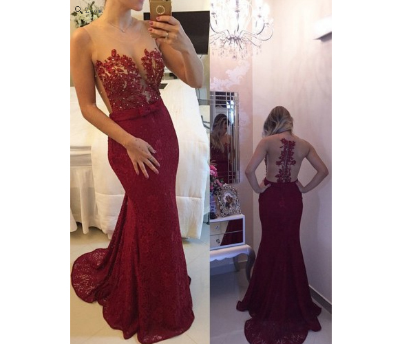 Burgundy Prom Dresses Backless Dress Lace Wine Red Burgundy Prom Dresses Backless Dress Lace Wine Red 2016 Formal Gown Open Back Evening Gowns Backs Party Modest