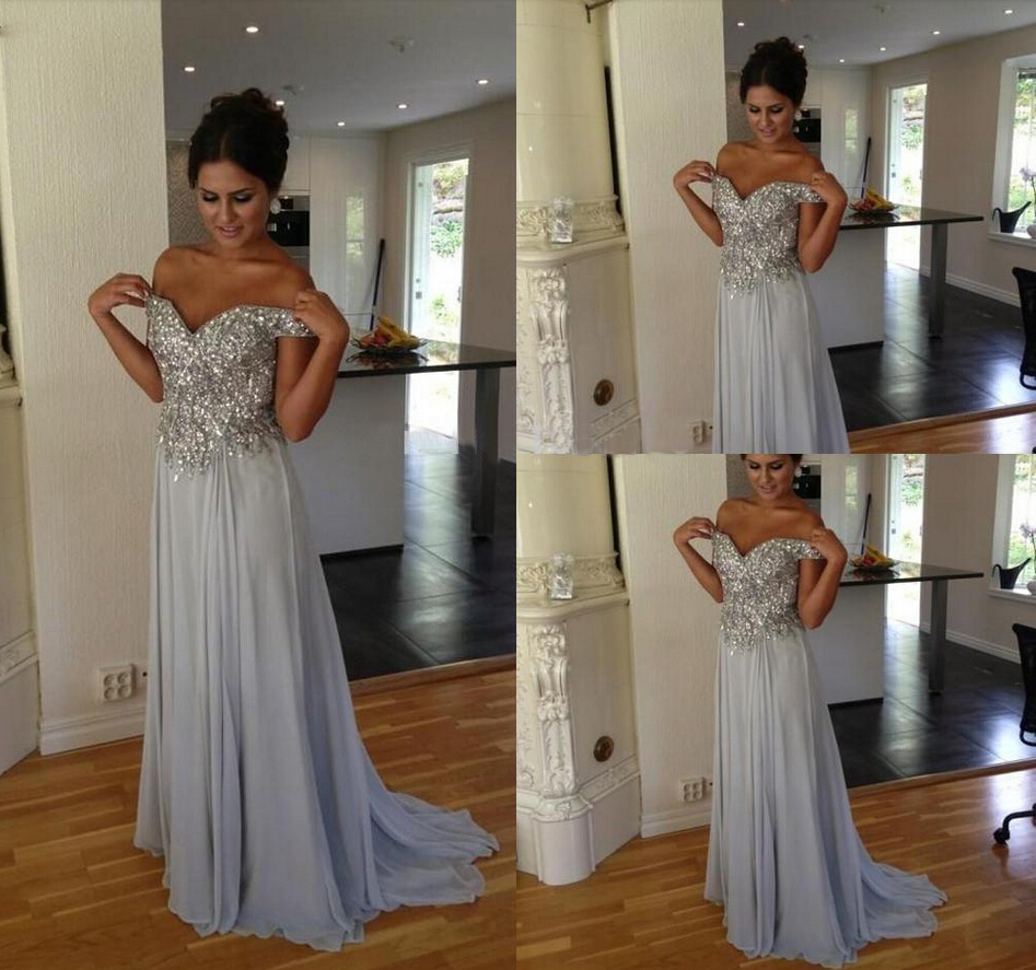Gray Prom Dresses,Silver Grey Prom Dress,Sexy Prom Dress,Sequined Prom