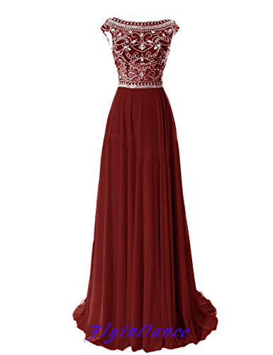 red and silver gown