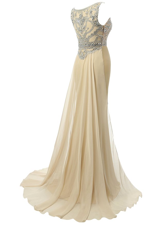 New Style Beaded Long Chiffon Evening Dress,Formal Women Prom Dress,A ...
