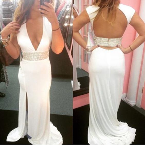 deep v evening gown