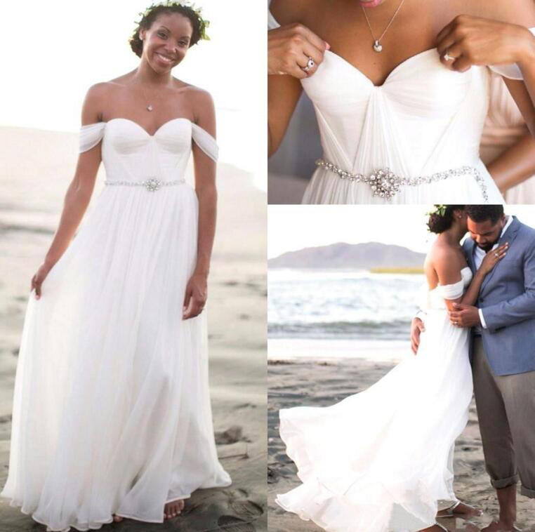 Sexy Off Shoulder Beach Wedding Dresses Cheap Bridal Gowns Cheap