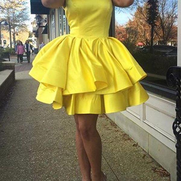 Short Homecoming Dress,Homecoming Dress,Yellow Homecoming Dresses,Short ...