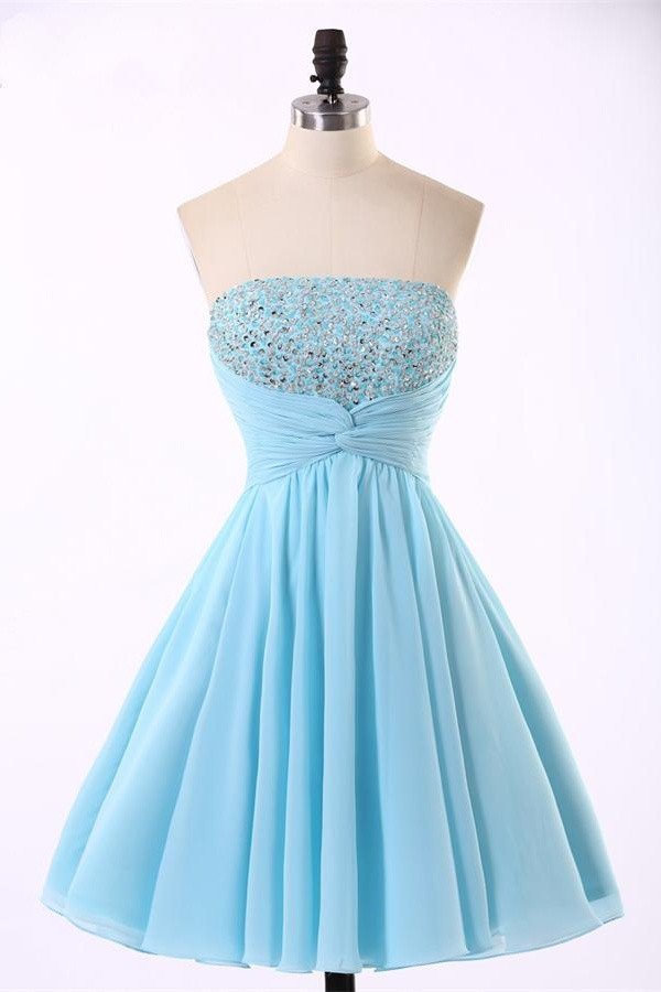 Royal Blue Mini Length Sheath Column Beaded Bodice Homecoming Dress With Open Back Vestido De 